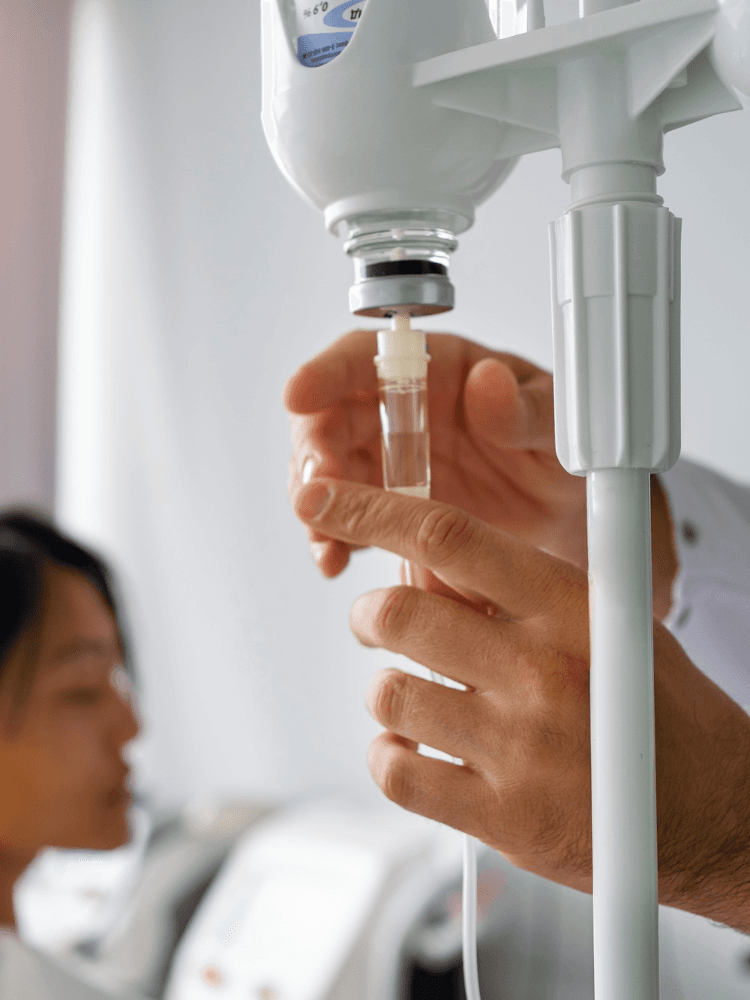 IV drip therapy treatment in progress at The One Clinic Leicester