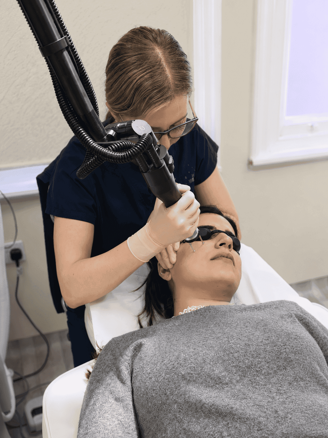 Laser resurfacing treatment in progress at The One Clinic Leicester